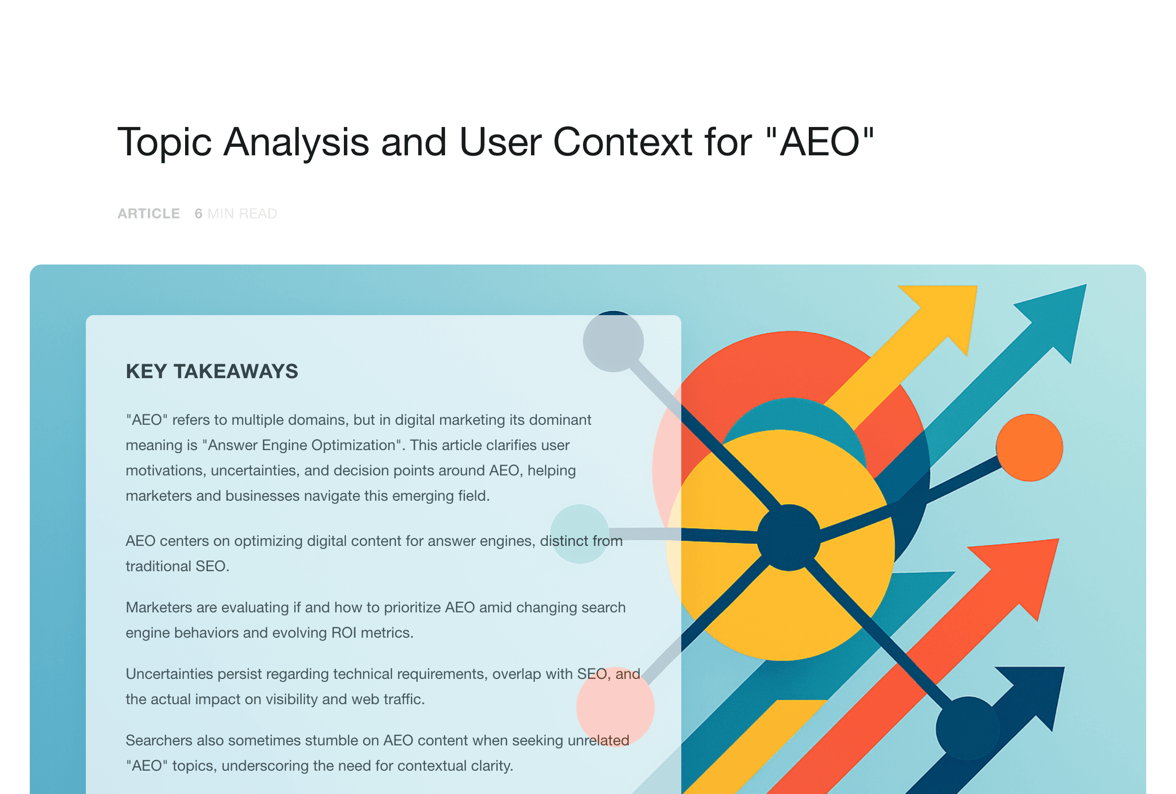 Topic Analysis and User Context for "AEO"