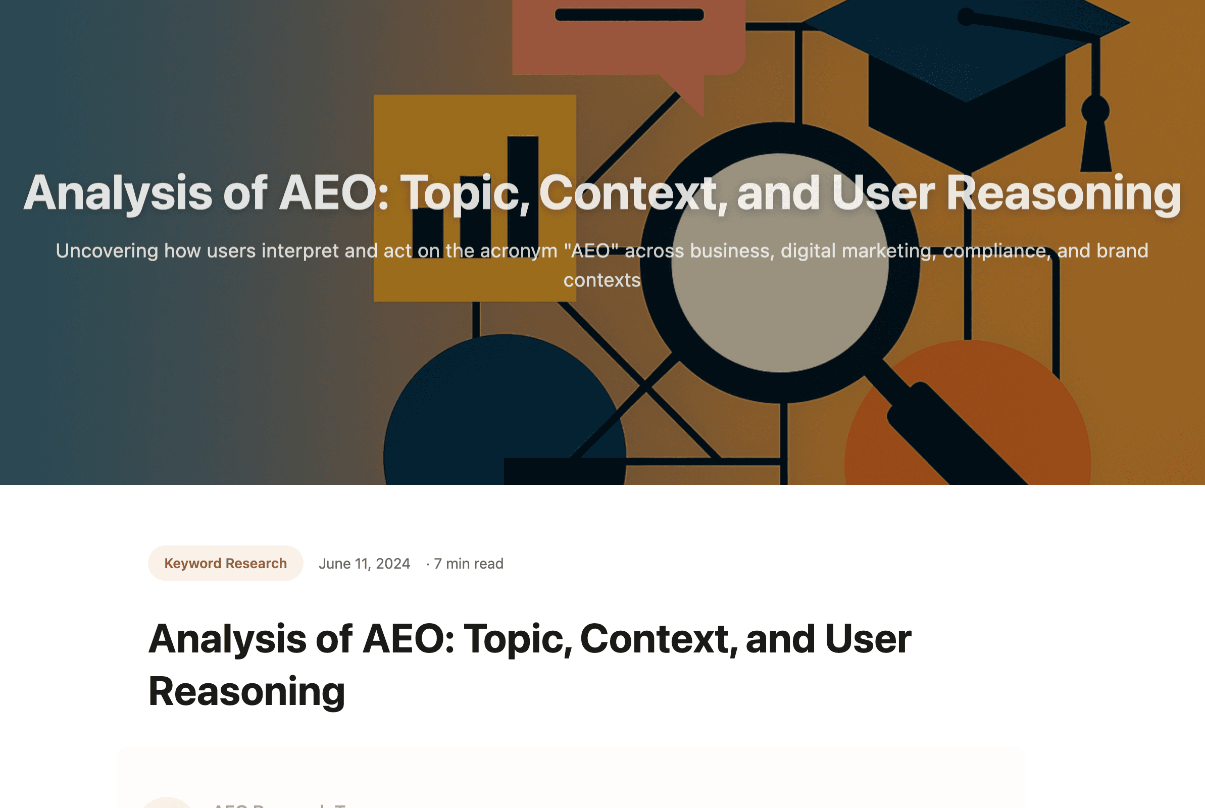 Analysis of AEO: Topic, Context, and User Reasoning