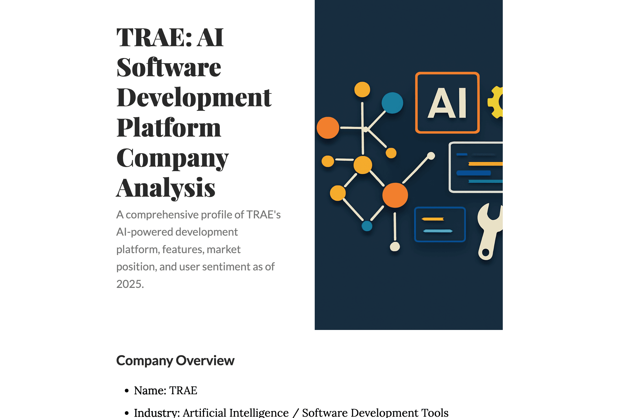 TRAE: Analisi dell'azienda della piattaforma di sviluppo software AI